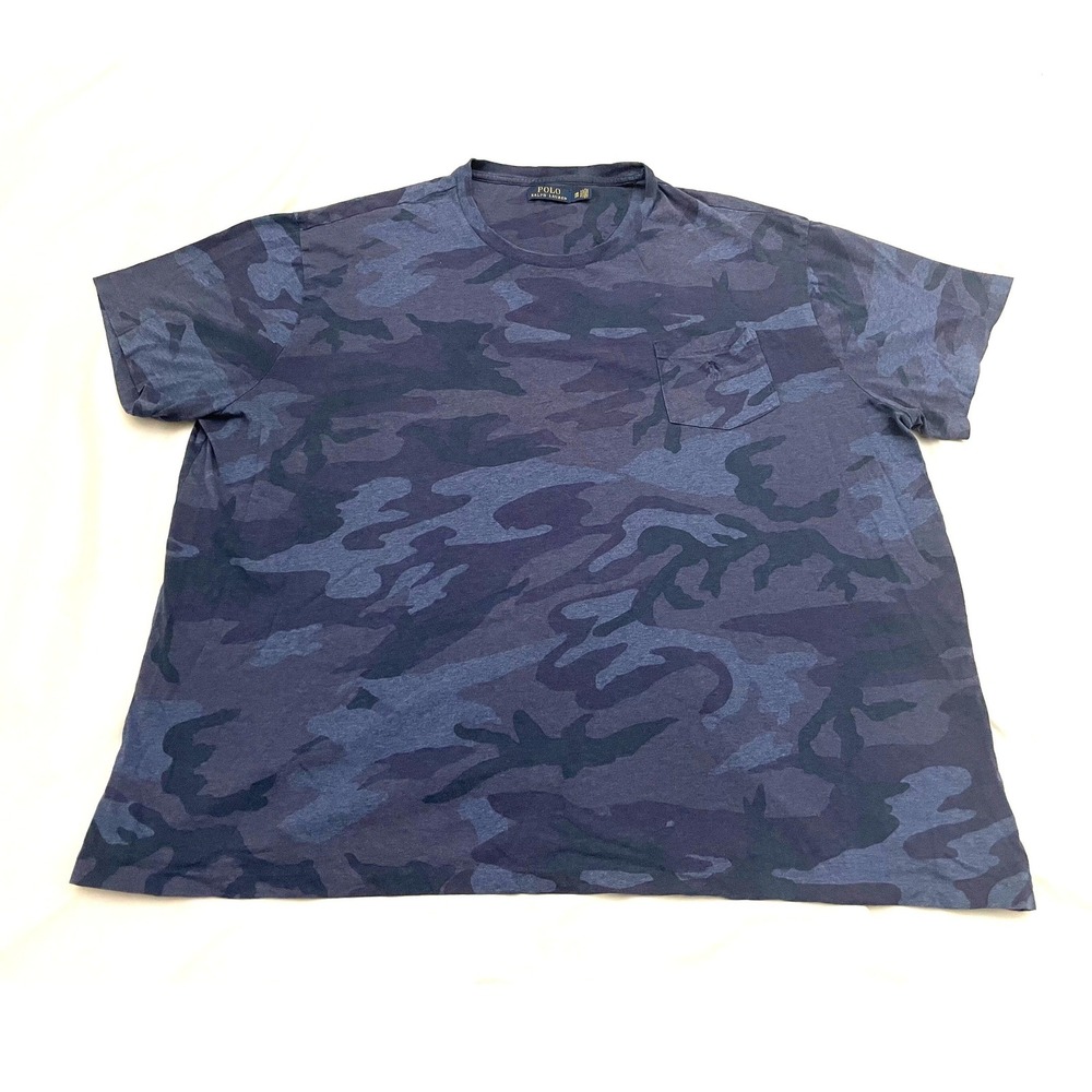 Polo Ralph Lauren Camo Pocket Short Sleeve T-Shirt Mens 3XB Navy Blue Big & Tall